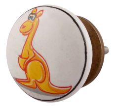 Orange Kangaroo Ceramic Flat Furniture Knob Online